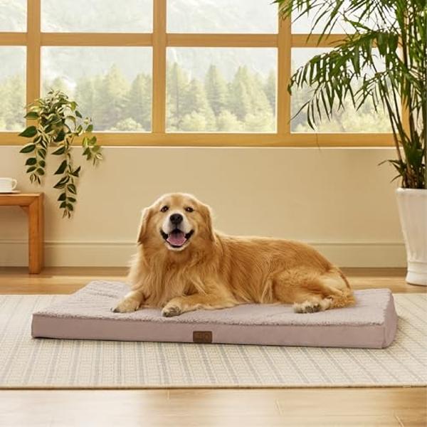 Camas Bedsure para perros grandes: cama ortopédica impermeable extragrande para cachorros con funda extraíble y lavable, tapete de espuma tipo caja de huevos, apto para mascotas de