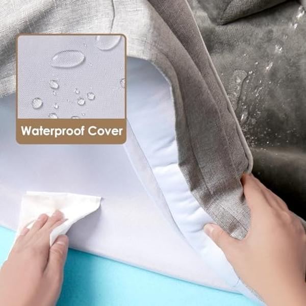 Camas ortopédicas EHEYCIGA para perros grandes, impermeables, de espuma viscoelástica, con laterales, base antideslizante y sofá cama de espuma tipo huevera con funda extraíble y l