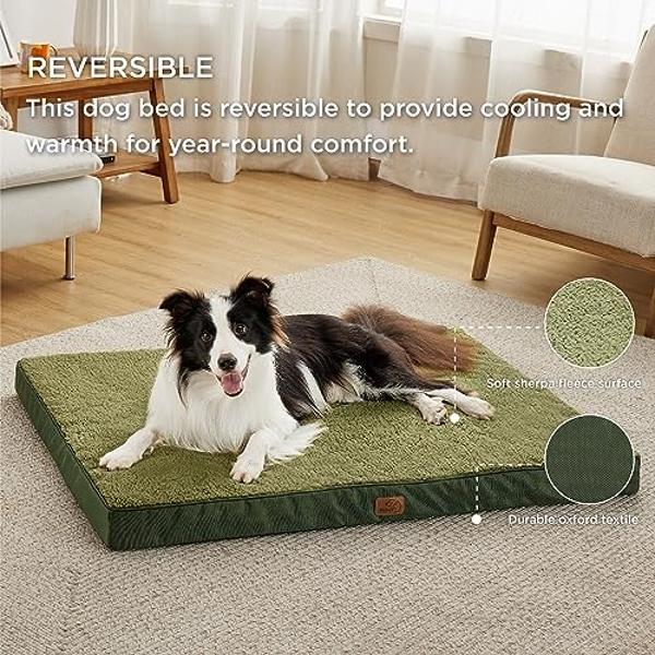 Camas ortopédicas EHEYCIGA para perros extragrandes, impermeables, de espuma viscoelástica XL, con laterales, base antideslizante y sofá cama de espuma tipo huevera con funda extra