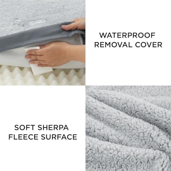 Camas Bedsure para perros grandes: cama ortopédica impermeable extragrande para cachorros con funda extraíble y lavable, tapete de espuma tipo caja de huevos, apto para mascotas de