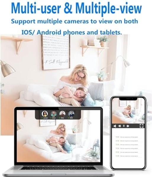 Cámara de seguridad inalámbrica WIFI para el hogar, para interiores y exteriores, 1080P HD, con visión nocturna y detección de movimiento, aplicación para teléfono, batería integra