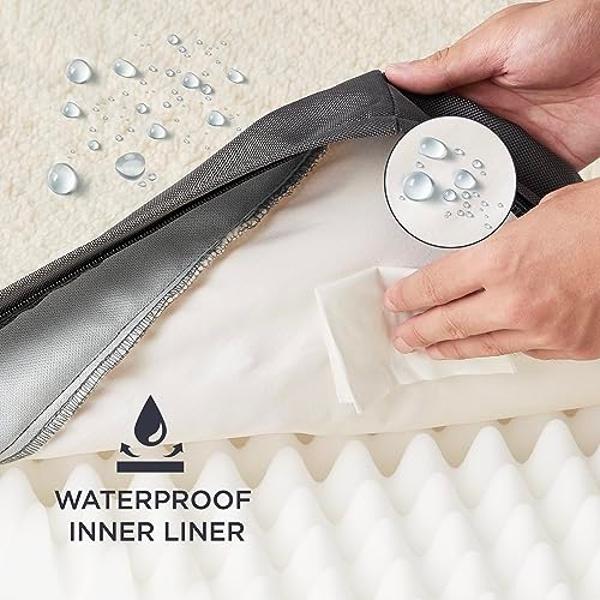 Camas Bedsure para perros grandes: cama ortopédica impermeable extragrande para cachorros con funda extraíble y lavable, tapete de espuma tipo caja de huevos, apto para mascotas de