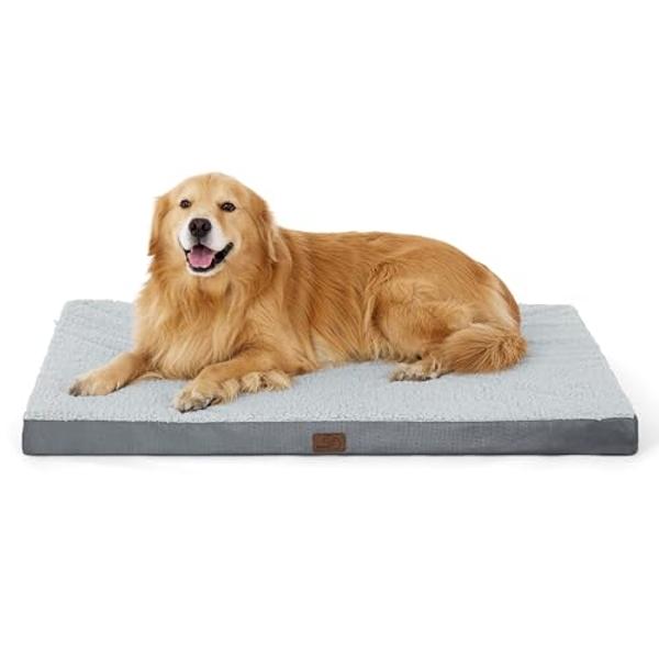 Camas Bedsure para perros grandes: cama ortopédica impermeable extragrande para cachorros con funda extraíble y lavable, tapete de espuma tipo caja de huevos, apto para mascotas de