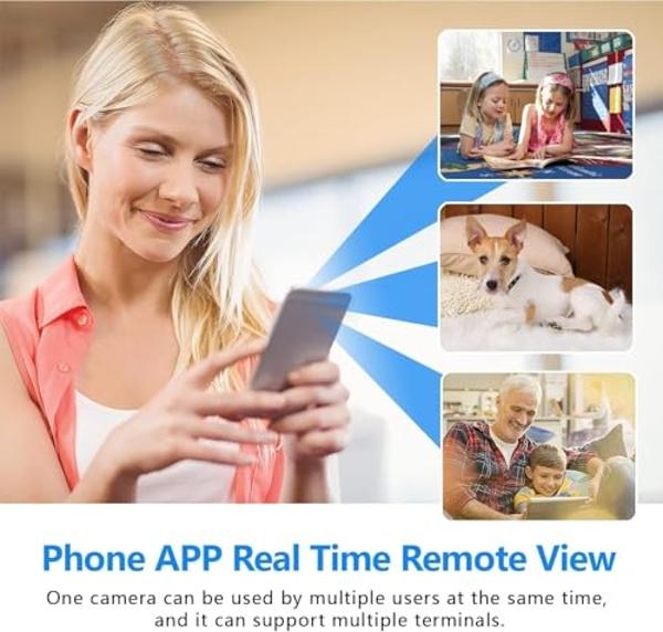 Cámara de seguridad inalámbrica WIFI para el hogar, para interiores y exteriores, 1080P HD, con visión nocturna y detección de movimiento, aplicación para teléfono, batería integra