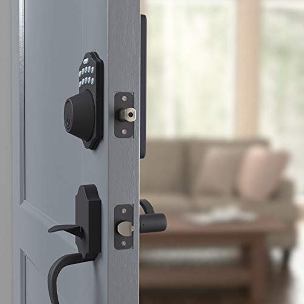 Cerradura de seguridad sin llave Amazon Basics - Teclado electrónico tradicional (paquete de 6) - Negro mate con opción de llave