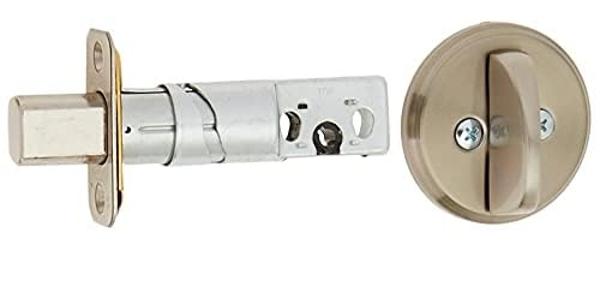 Cerradura de doble llave Rulart - Doble llave, cilindro ajustable de 2 vías (privacidad/paso), acero inoxidable satinado (plata, cilindro simple) (plata, doble cara)