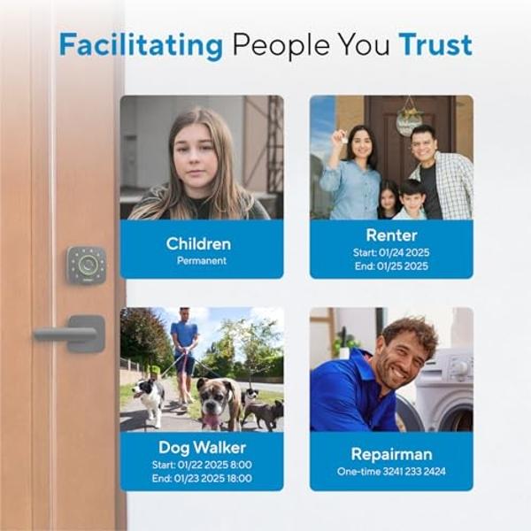 Cerraduras inteligentes ULTRALOQ U-Bolt Pro con WiFi para puerta de entrada, cerradura inteligente con manija, cerradura de entrada sin llave con huella dactilar y sensor de puerta