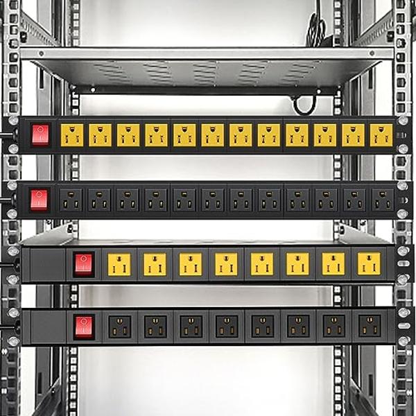 Protector contra sobretensiones de regleta, cable de extensión de 3 m con 12 tomas de CA, 4 USB (1 USB C), estación de carga de escritorio SMALLRT Power Tower (negro, 3 m)