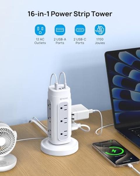 Protector contra sobretensiones BTU para montaje en rack, regleta de 12 tomas con interruptor, resistente, de metal, para racks de servidores, garajes, tiendas, industria y comerci