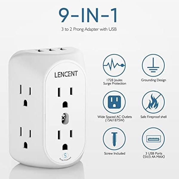 Extensor de tomacorrientes de alta resistencia Tripp Lite Isobar ISOBLOK2-0, regleta de enchufes de pared con protección contra sobretensiones, 2 tomacorrientes, conexión directa, 