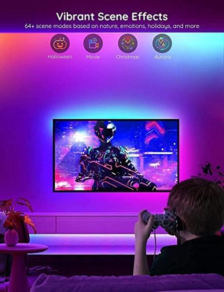 Tira de luces LED inteligentes Govee RGBIC de 20 m, compatible con Alexa y Google Assistant, sincronización de música, varios colores en una sola línea, luces que cambian de color 