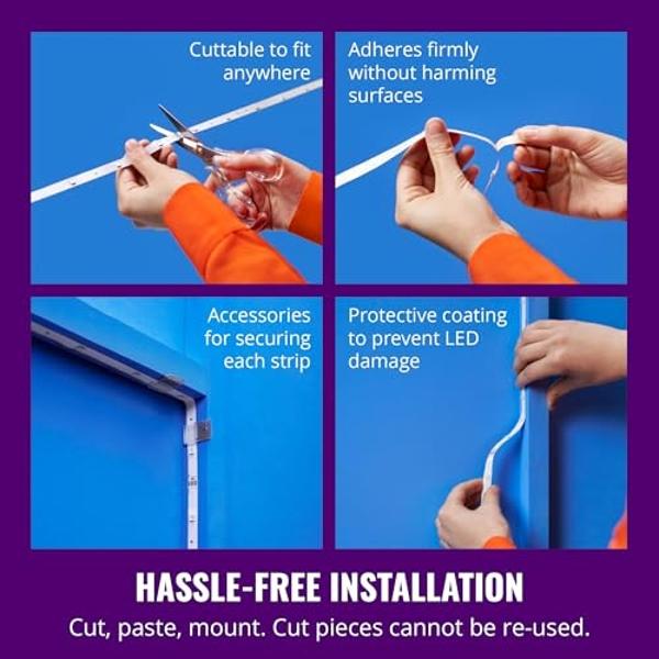 Regleta de enchufes con protector de sobretensión: 12 tomas de CA y 4 puertos USB (2 USB-C), cable de extensión de 1,8 m, estación de carga tipo torre para casa, oficina, dormitori