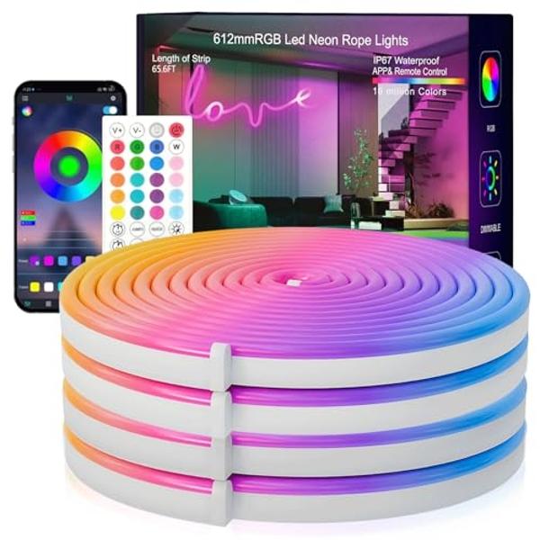 Tira de luces LED Lepro S1 con IA para dormitorio: tiras de luz RGB inteligentes de 20 m con circuito integrado y efectos de búsqueda de arcoíris, segmentos de color DIY, iluminaci