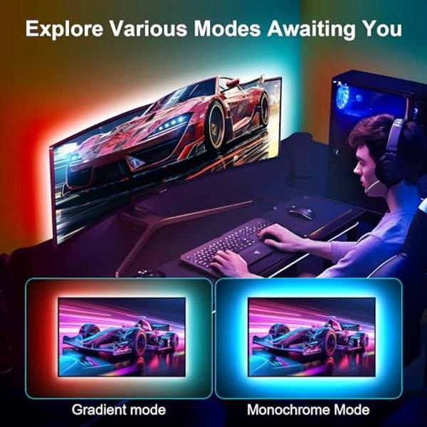 Govee Envisual TV LED Backlight T2 con cámaras duales, tira de luces LED RGBIC Wi-Fi de 3,6 m para televisores de 55 a 65 pulgadas, tira de luces doble, para decoración del hogar, 