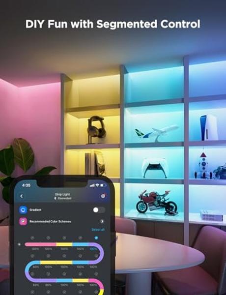 Tira de luces Govee RGBIC 2 Pro con Matter, luces LED Wi-Fi de 10 m para dormitorio, armario, fiesta, TV y escritorio de juegos, tiras de luces LED inteligentes compatibles con Ale