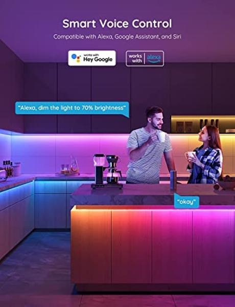 Tira de luces LED inteligentes Govee RGBIC de 20 m, compatible con Alexa y Google Assistant, sincronización de música, varios colores en una sola línea, luces que cambian de color 