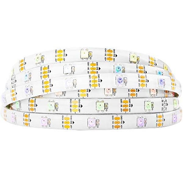 BTF-LIGHTING WS2812B IC RGB 5050SMD Tira LED direccionable individual en oro puro de 5 m, 150 LED, 30 píxeles/m, flexible, a todo color, IP65, CC 5 V, para proyectos DIY de color (