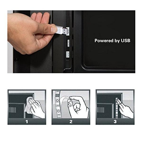 Kit de tiras de luces LED de retroiluminación USB CPLID para televisores inteligentes Sony y LG de 24 a 60 pulgadas, soporte de pared para HDTV, decoración para salas de juegos y e
