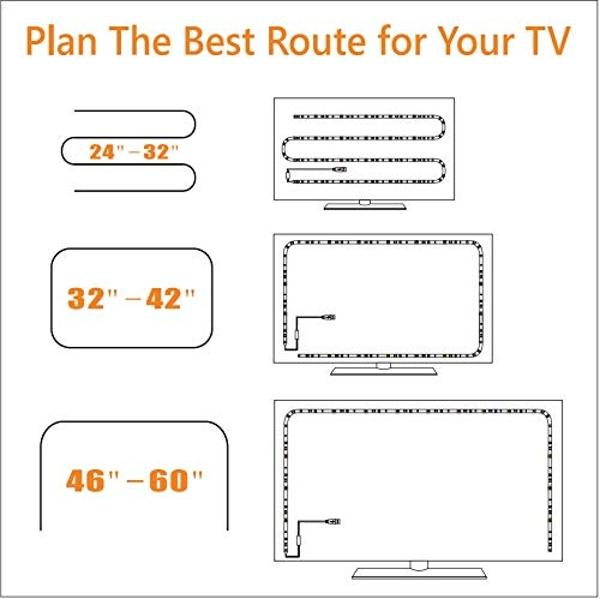 Kit de tiras de luces LED de retroiluminación USB CPLID para televisores inteligentes Sony y LG de 24 a 60 pulgadas, soporte de pared para HDTV, decoración para salas de juegos y e