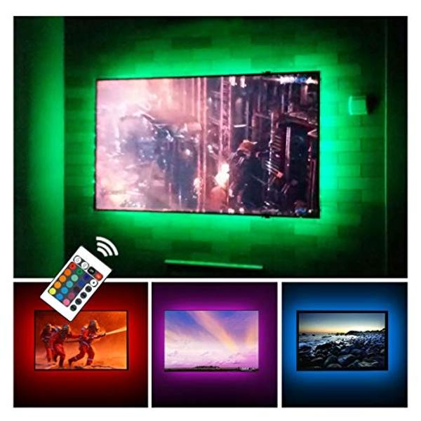 Tiras de luces LED de neón RGB con retroiluminación USB para TV CPLID de 32 a 43 pulgadas, iluminación de sesgo con control remoto, tira de iluminación LED con alimentación USB par
