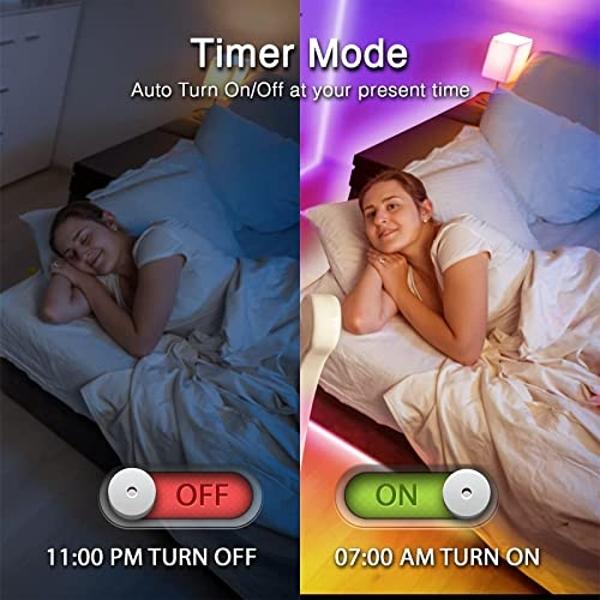 Tira de luces LED Hyrion de 30 m con Bluetooth, luces que cambian de color y se sincronizan con la música, iluminación RGB 5050 con control remoto, control por aplicación para telé