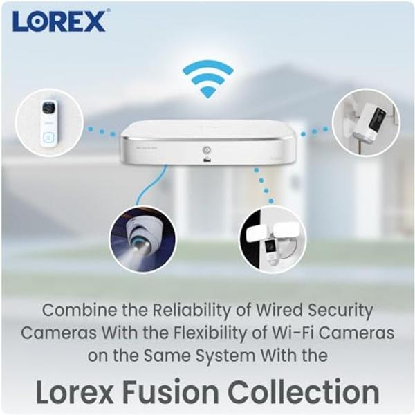Timbre con cámara y video inteligente Lorex 1080p con cable y wifi, sin suscripción, con iluminación de seguridad inteligente, detección de movimiento, comunicación bidireccional e