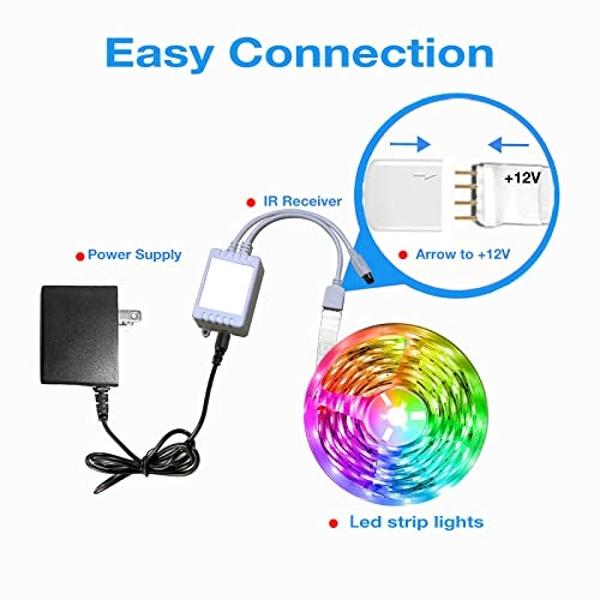 Tira de luces LED Hyrion de 30 m con Bluetooth, luces que cambian de color y se sincronizan con la música, iluminación RGB 5050 con control remoto, control por aplicación para telé