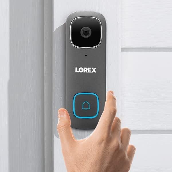 Timbre con cámara y video inteligente Lorex 1080p con cable y wifi, sin suscripción, con iluminación de seguridad inteligente, detección de movimiento, comunicación bidireccional e