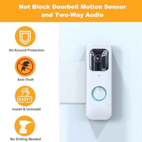 Soporte antirrobo para timbre con video RingDoorbell, sin taladros, compatible con Video Doorbell 2 (versión 2020), timbre a batería Plus/Pro inalámbrico, kits para casas y apartam