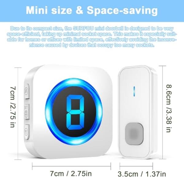 Adaptador de corriente para el nuevo timbre a batería Ring 2024, timbre a batería Ring Plus/Pro, timbre con video Ring 2/1/Pro, timbre con video Zmodo Smart Greet y timbre eufy Sec