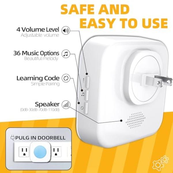 Adaptador de corriente para el nuevo timbre a batería Ring 2024, timbre a batería Ring Plus/Pro, timbre con video Ring 2/1/Pro, timbre con video Zmodo Smart Greet y timbre eufy Sec