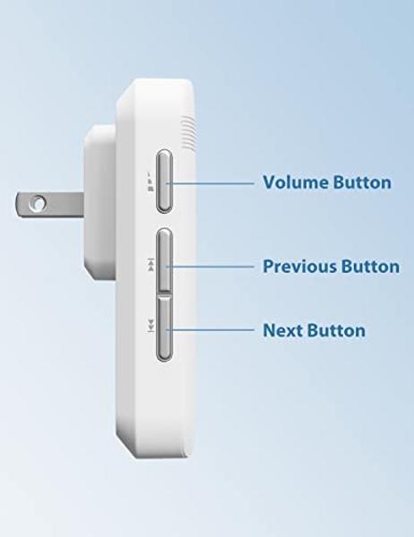Timbre inalámbrico AVANTEK, kit de timbre impermeable D-3W que funciona a más de 1300 pies con 2 receptores enchufables, 52 melodías, sonido con calidad de CD y flash LED