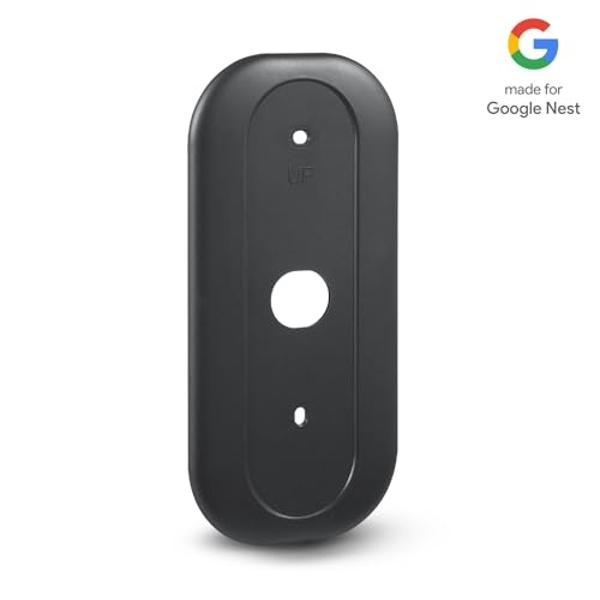 Placa de pared Wasserstein para timbre Google Nest (batería) - Hecho para Google Nest