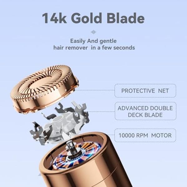 INNVO - Depiladora facial eléctrica para mujeres, para el labio superior, con cepillo recargable (rojo rosa con 1 cabezal de repuesto)