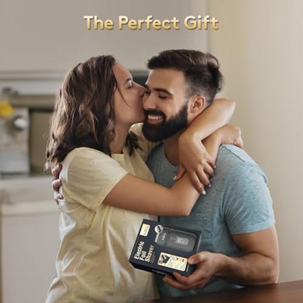 Afeitadora eléctrica Brightup con láminas y recortadora para hombre [150 min de autonomía], cuchillas flotantes dobles impermeables IPX6 para afeitado facial, inalámbrica, recargab