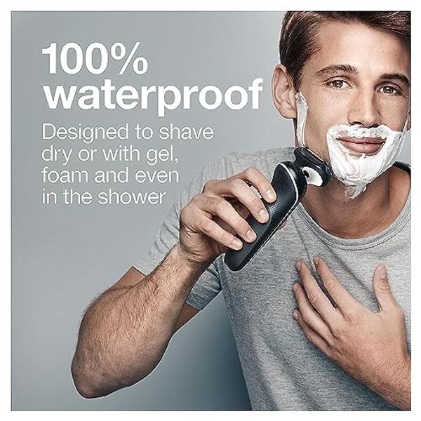 Afeitadora eléctrica Braun para hombre, afeitadora de láminas resistente al agua, Serie 5 5050cs, afeitado en seco y húmedo, con recortador de barba y recortador corporal, recargab