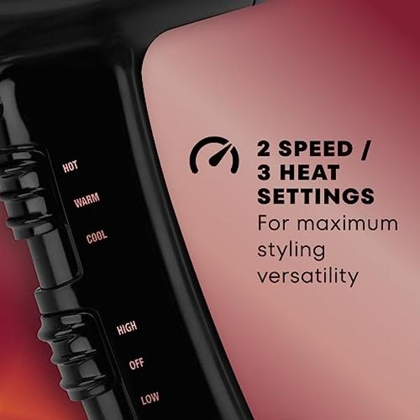 Secador de pelo iónico cerámico Conair The Curl Collective de 1875 vatios, negro, 45,7 cm