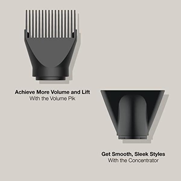 Secador de pelo iónico cerámico Conair The Curl Collective de 1875 vatios, negro, 45,7 cm