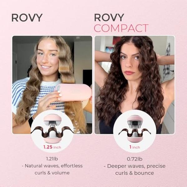 Rizador de pelo TYMO ROVY Beach Waves, rizador iónico de ondas profundas con 3 cilindros de cerámica para mujer, doble voltaje, antiescaldaduras, fácil de usar, rosa, 2,5 cm