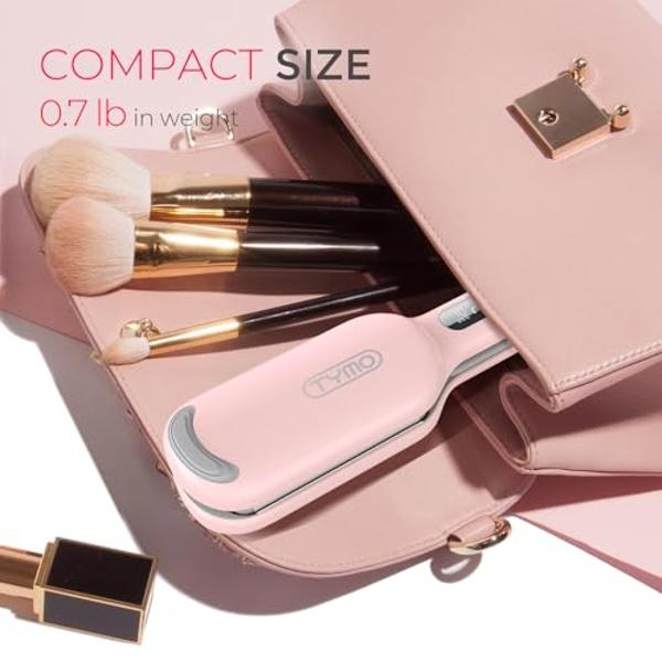 Rizador de pelo TYMO ROVY Beach Waves, rizador iónico de ondas profundas con 3 cilindros de cerámica para mujer, doble voltaje, antiescaldaduras, fácil de usar, rosa, 2,5 cm