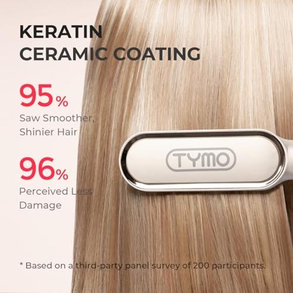 Cepillo alisador de pelo TYMO Ring para mujer, con 5 temperaturas, calentamiento rápido de 20 segundos y doble voltaje, dorado