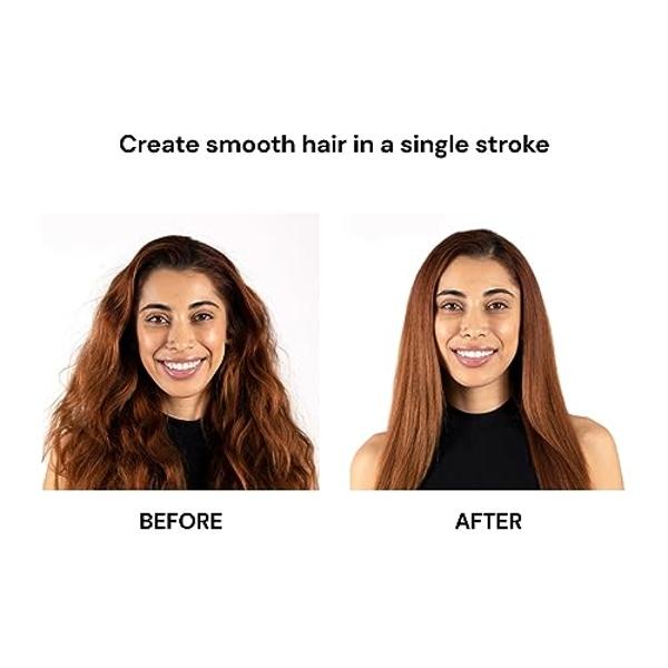 Cepillo redondo térmico TYMO - STYLUX Blowout Voluminizador con tecnología Flexi-Fit para alisar y rizar el cabello, herramienta para alisar y rizar, 2 en 1, doble voltaje, rápido 