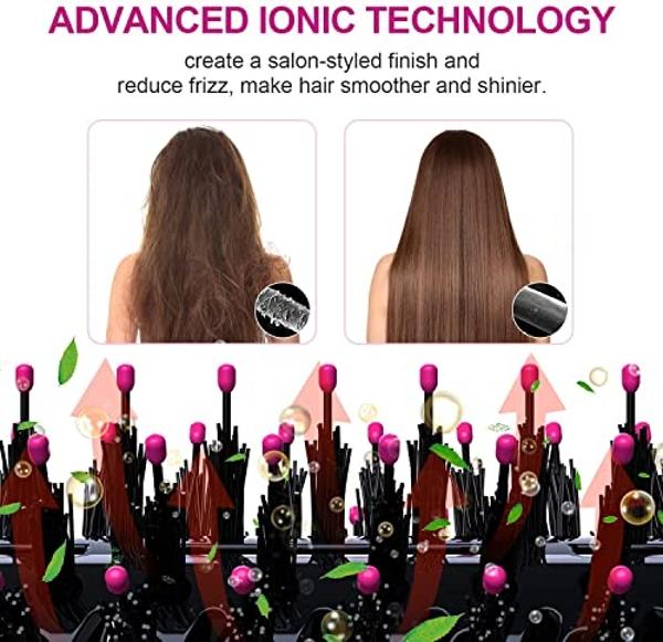 Secador de aire caliente profesional Brightup mejorado: cepillo secador de alta velocidad de 1400 W con 120 000 RPM, sin daños por calor, secado rápido para cabello ondulado, rizad