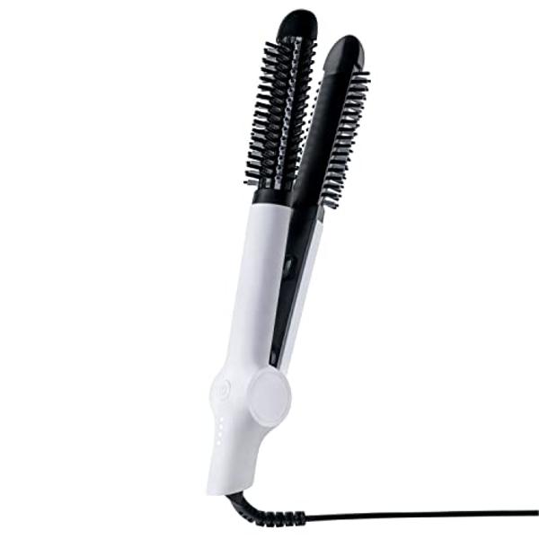 InStyler Freestyle Max 1” (blanco) Herramienta de peinado 2 en 1, cepillo redondo térmico con plancha alisadora: da volumen, alisa, ondula o riza todo tipo de cabello con cerdas ió