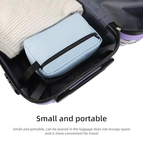 Neceser de viaje Icramsy. Neceser para mujer y hombre. Neceser colgante para cosméticos. Accesorios de viaje para mujer y hombre (azul cielo).