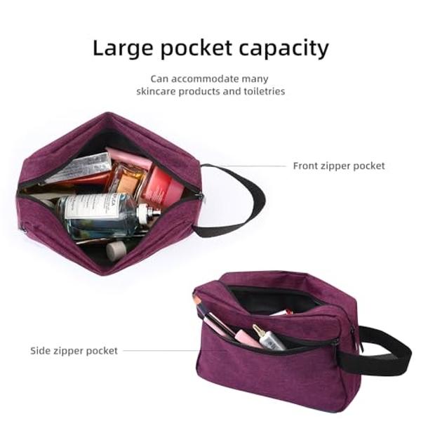 Neceser de viaje Icramsy. Neceser para mujer y hombre. Neceser colgante para cosméticos. Accesorios de viaje. Regalo para mujer y hombre (morado oscuro).