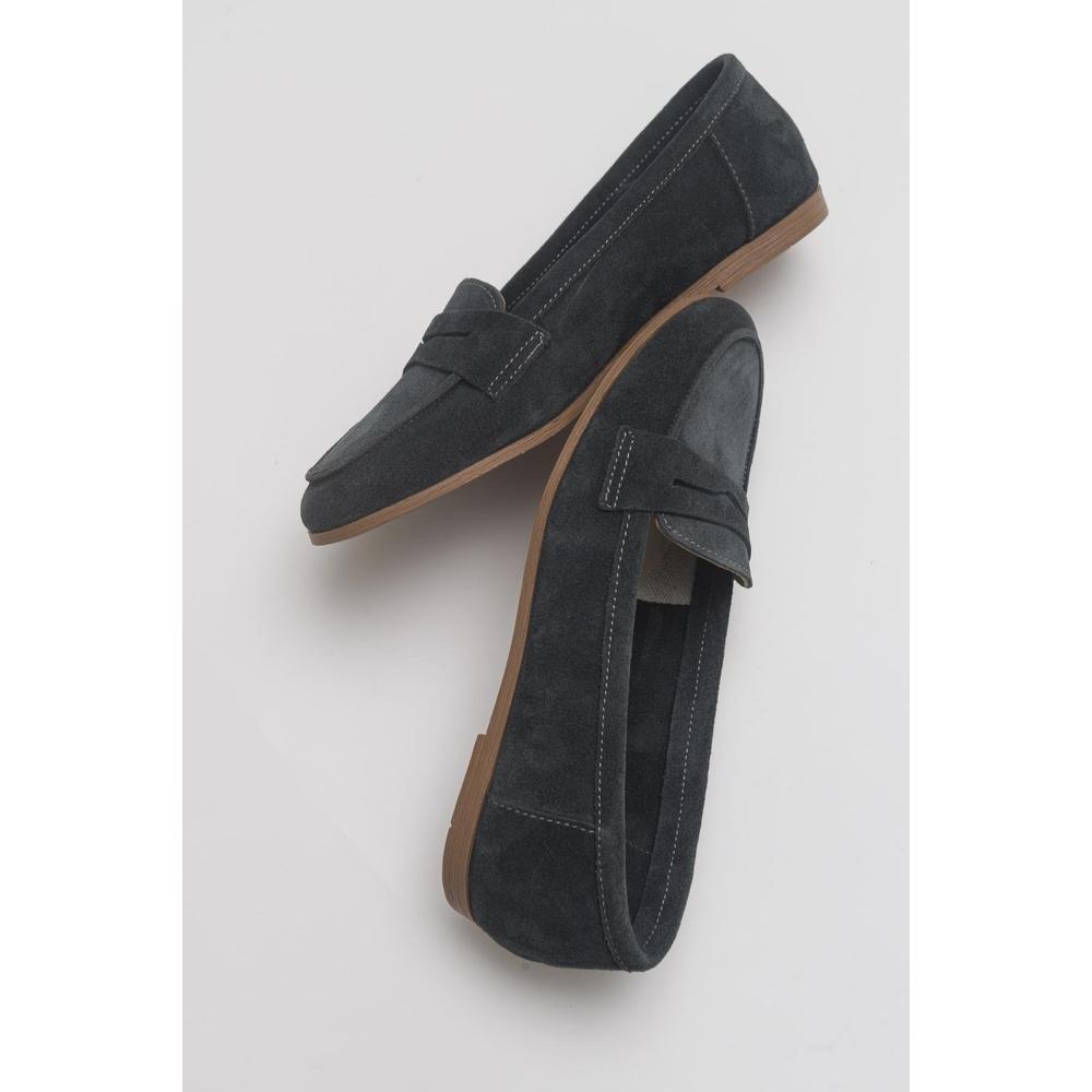 Dorothy - Mocasines de ante color carbón oscuro