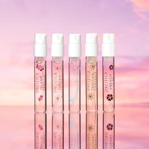 Set de perfumes Pacifica Beauty Wanderlust & Moon Moods, fragancias de viaje, vainilla isleña, lila francesa, perfume vegano puro, 0.05 fl oz cada uno (juego de 10)