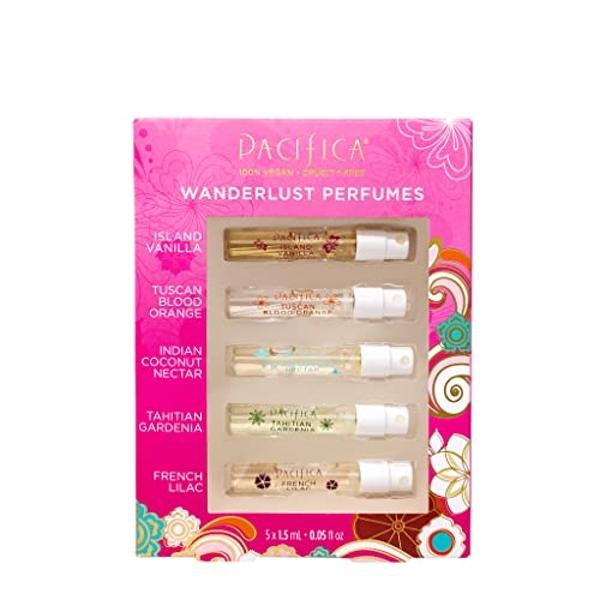 Set de perfumes Pacifica Beauty Wanderlust & Moon Moods, fragancias de viaje, vainilla isleña, lila francesa, perfume vegano puro, 0.05 fl oz cada uno (juego de 10)