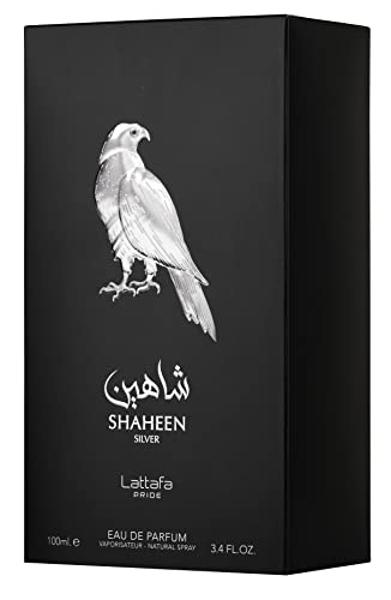 Lattafa Perfumes Shaheen Silver para unisex Eau de Parfum Spray, 3.4 onzas